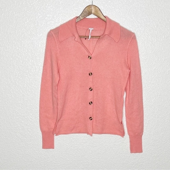 NWOT Free People 100% Cashmere Button Collar Cardigan - Picture 5 of 14